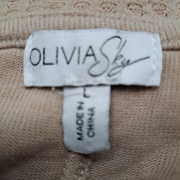 Olivia Sky Tan Sweater With Waffled Sides - Picture 4 of 8